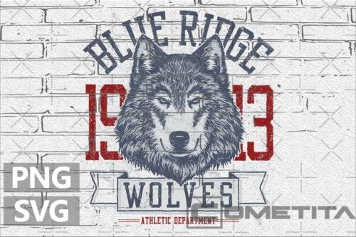 Blue Ridge Wolves Plantilla Vector Gratuita