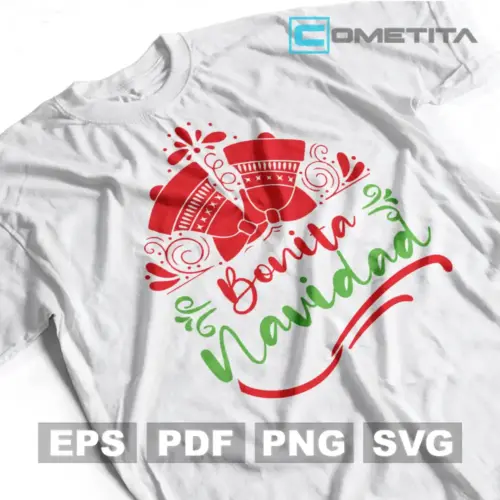 Plantilla Navideña "Bonita Navidad" Para Imprimir, Sublimar y Cortar (EPS, SVG, PNG y PDF)