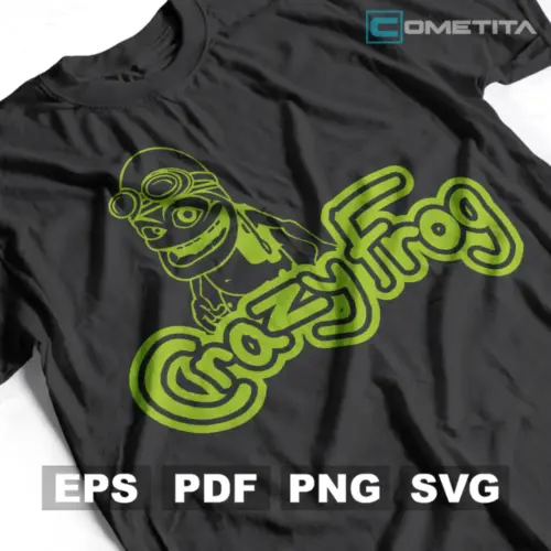 Plantilla Vector de Logo de Crazy Frog Para Imprimir, Sublimar y Cortar — Ideal para Camisetas, Tazas, Cojines y Más