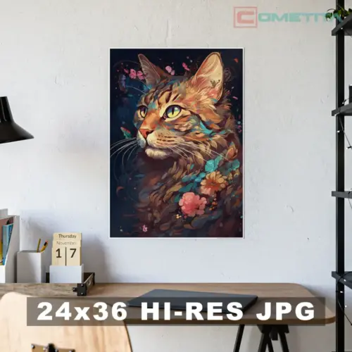 Imagen AI de Gato Psicodélico — Ideal Para Posters, Cuadros y Más